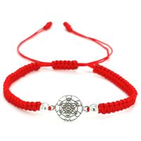 Pulsera Cubo Metatrón Plata 925 con Hilo Rojo