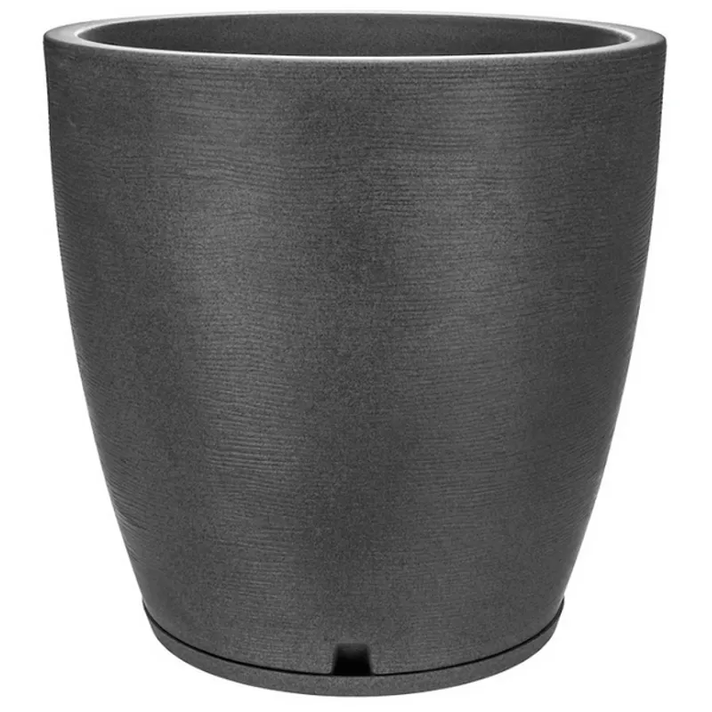 FLORIDIS - MACETERO FLORIDIS NEGRO AMSTERDAM 70CM ALTO CON PLATO