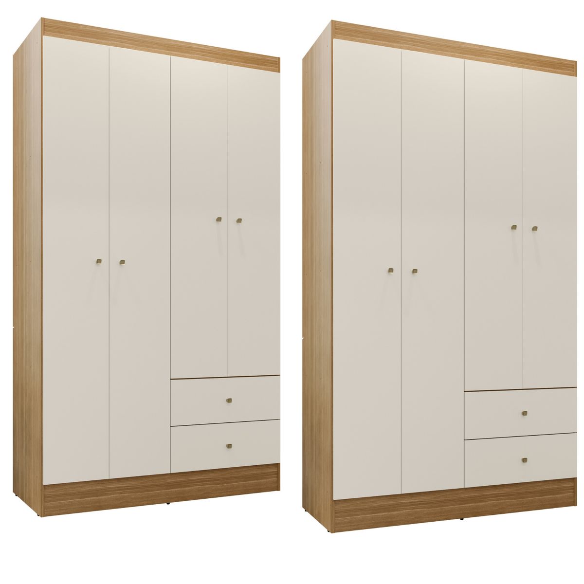 MOVELARIA - Combo 2 Closet Versa 4 Puertas Off White K42X2