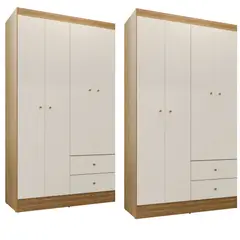 MOVELARIA - Combo 2 Closet Versa 4 Puertas Off White K42X2