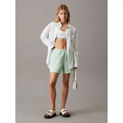 CALVIN KLEIN - Shorts Felpa Francesa con Logo Monograma Verde