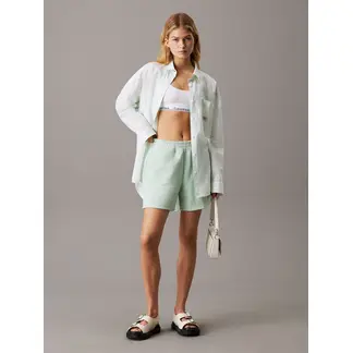 CALVIN KLEIN - Shorts Felpa Francesa con Logo Monograma Verde