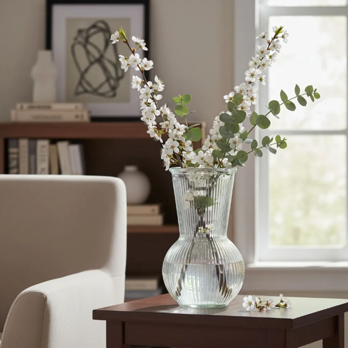 GENERICO - Florero De Vidrio Decorativo Gloria Jarrón Transparente Casa Cuore