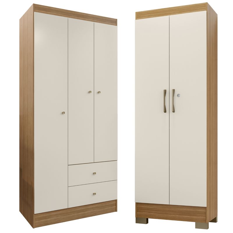 MOVELARIA - Combo Closet Versa 3 Puertas + Multiuso Luna Off White K3215