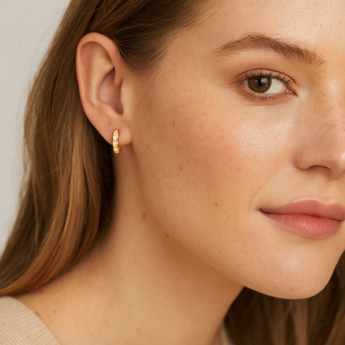 BLOOM CRYSTAL - Aros Essentials 12 mm Oro Hipoalergénico