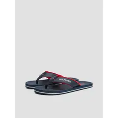 TOMMY HILFIGER - Sandalias Con Tiras Acolchadas E Inscripción Azul