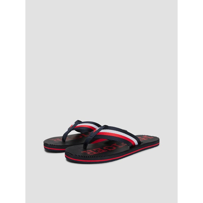 TOMMY HILFIGER - Sandalias Con Logo Y Plantilla De Masaje Azul Tommy Hilfiger