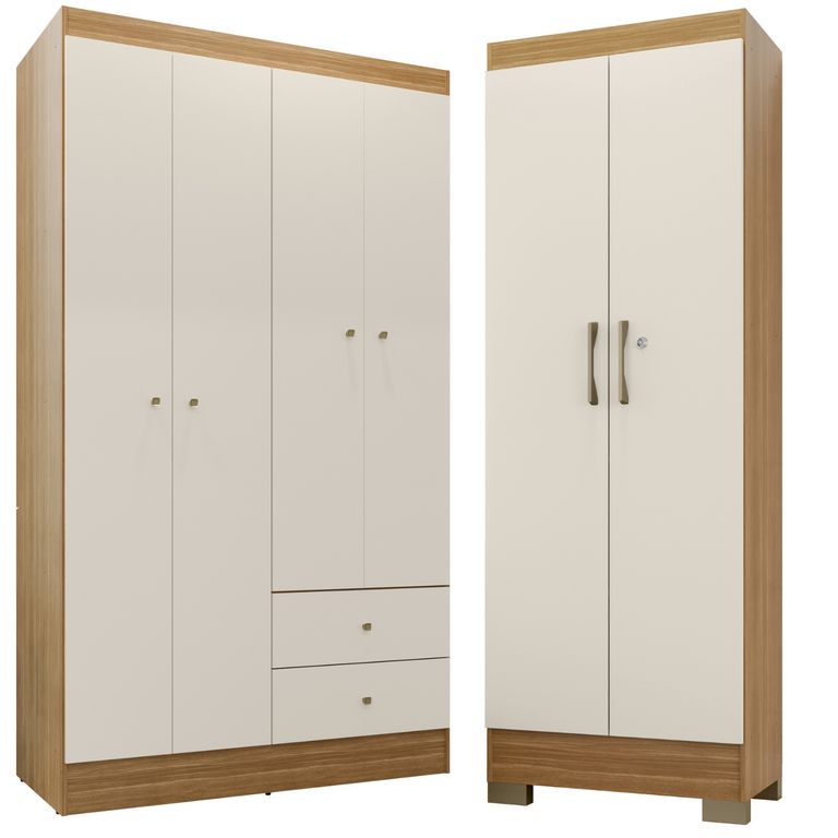Combo closet versa 4 puertas + multiuso luna off white k4215