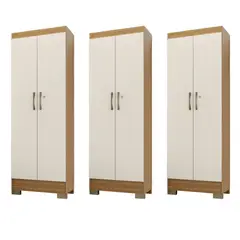 MOVELARIA - Combo 3 Closet Multiuso Luna Off White K15X3