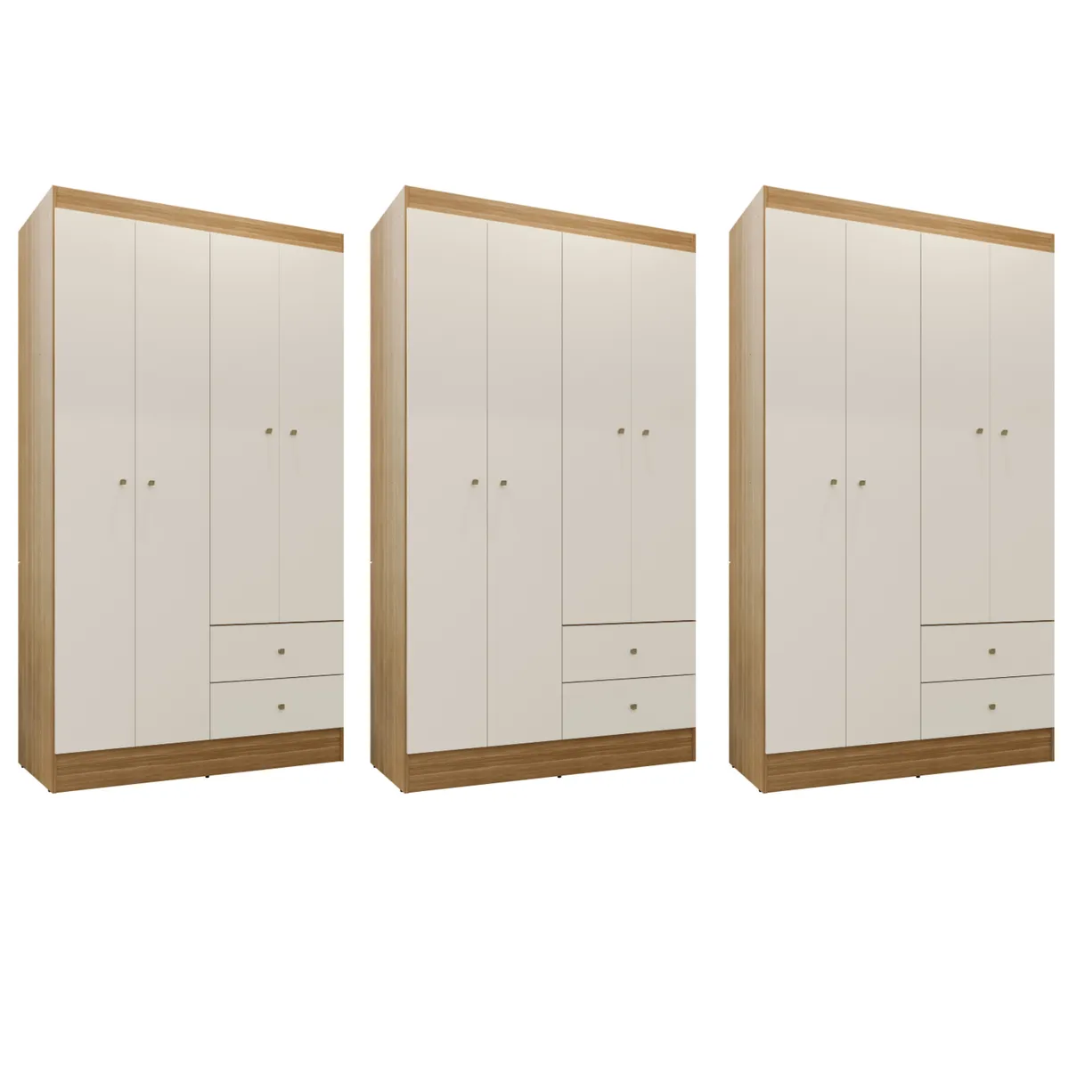 MOVELARIA - Combo 3 Closet versa 4 Puertas Off White K42X3