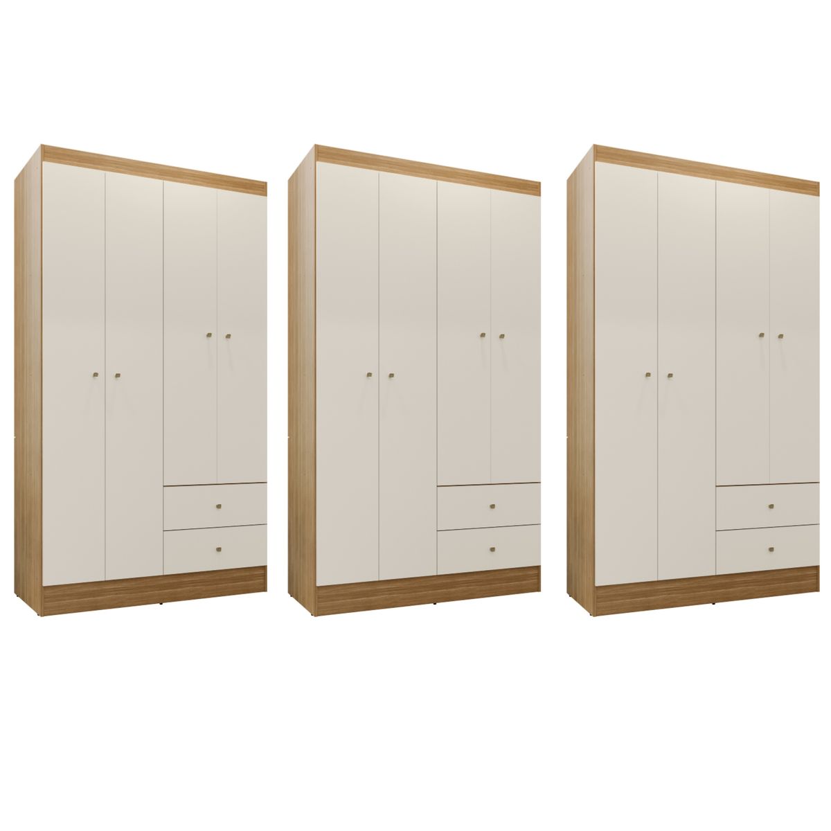 MOVELARIA - Combo 3 Closet versa 4 Puertas Off White K42X3
