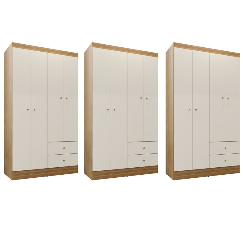 MOVELARIA - Combo 3 Closet versa 4 Puertas Off White K42X3