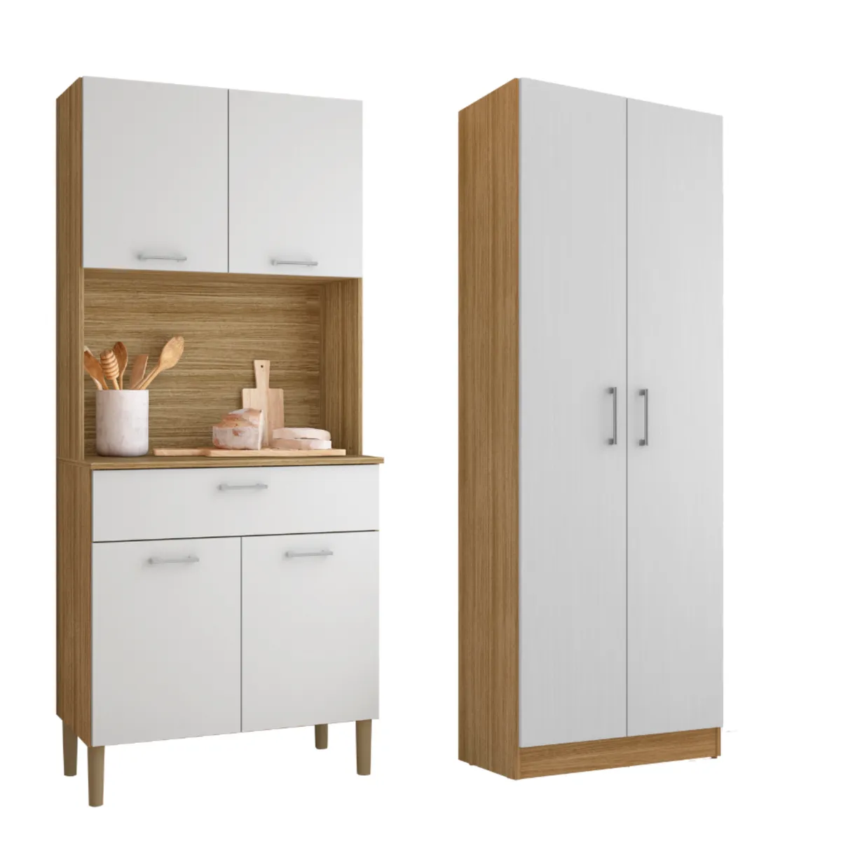 MOVELARIA - Combo Mueble para Microondas Orion y Mueble de Cocina Kris K0204