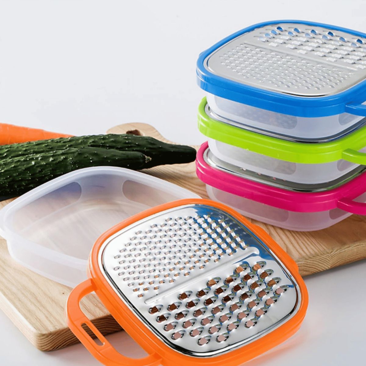 HOMESTAR - Rallador de Queso y Verduras con Recipiente - Azul