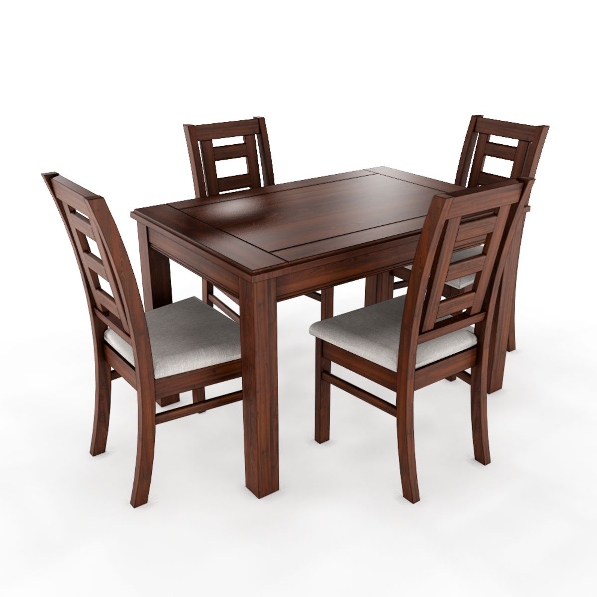 GENERICO - Juego de Comedor Sevilla 4 Sillas Madera Nogal