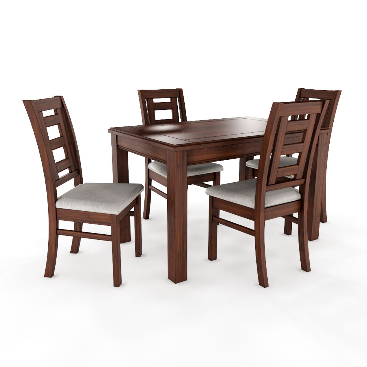 GENERICO - Juego de Comedor Sevilla 4 Sillas Madera Nogal