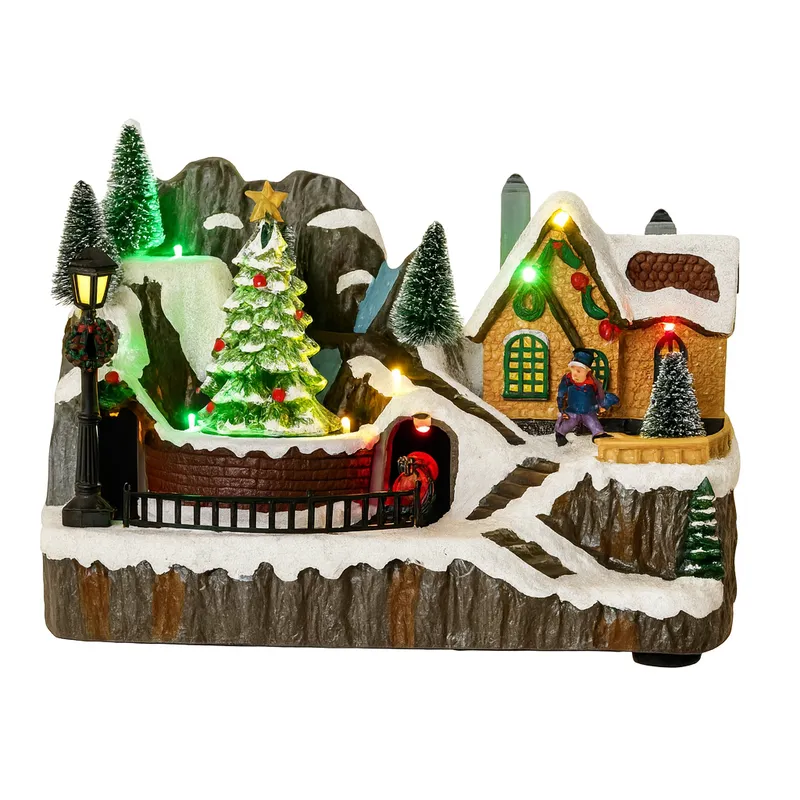 MOVI - Aldea de Navidad Decorativa con Luz y Música