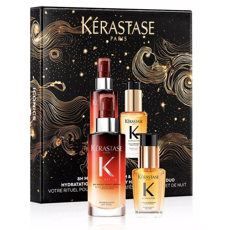 KERASTASE - Set Cabello Seco Sérum 8H Magic Night Repair 90 Ml + Aceite Lhuile Originale Elixir Ultime 30 Ml Kérastase