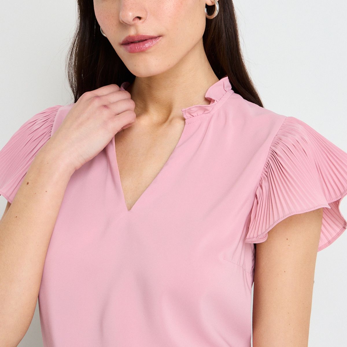 IO - Blusa Manga Corta Rosada Mujer iO