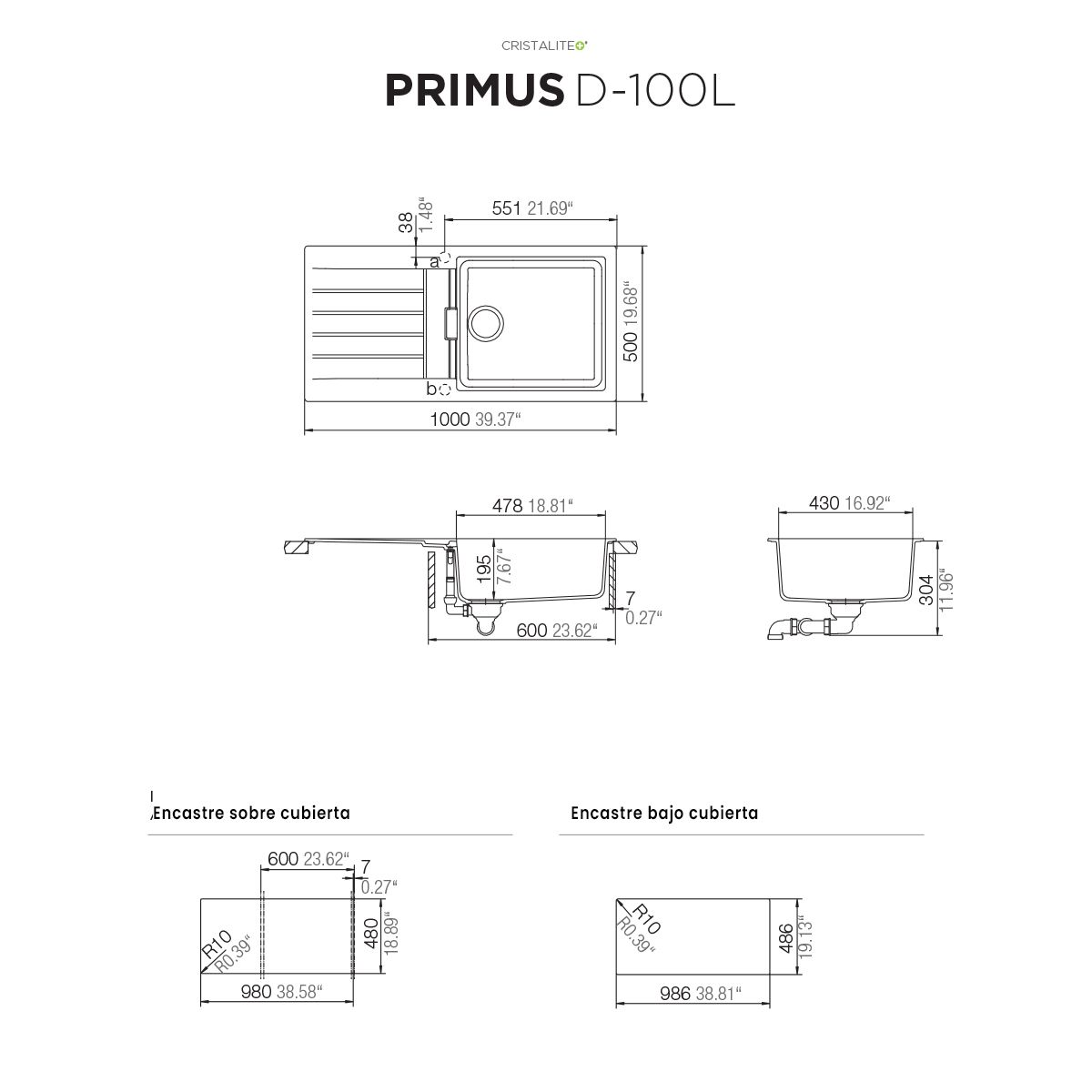 SCHOCK - Lavaplatos Schock Primus D-100 L Onyx