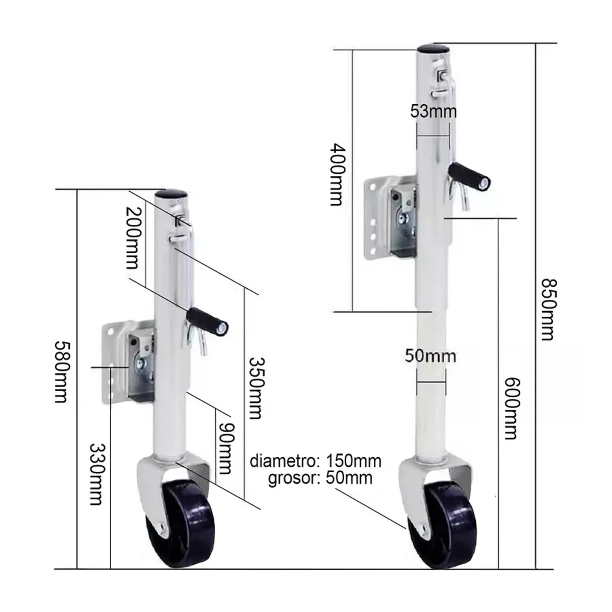 GENERICO - PATA CARRO ARRASTRE RUEDA MANIOBRABLE ENGANCHE