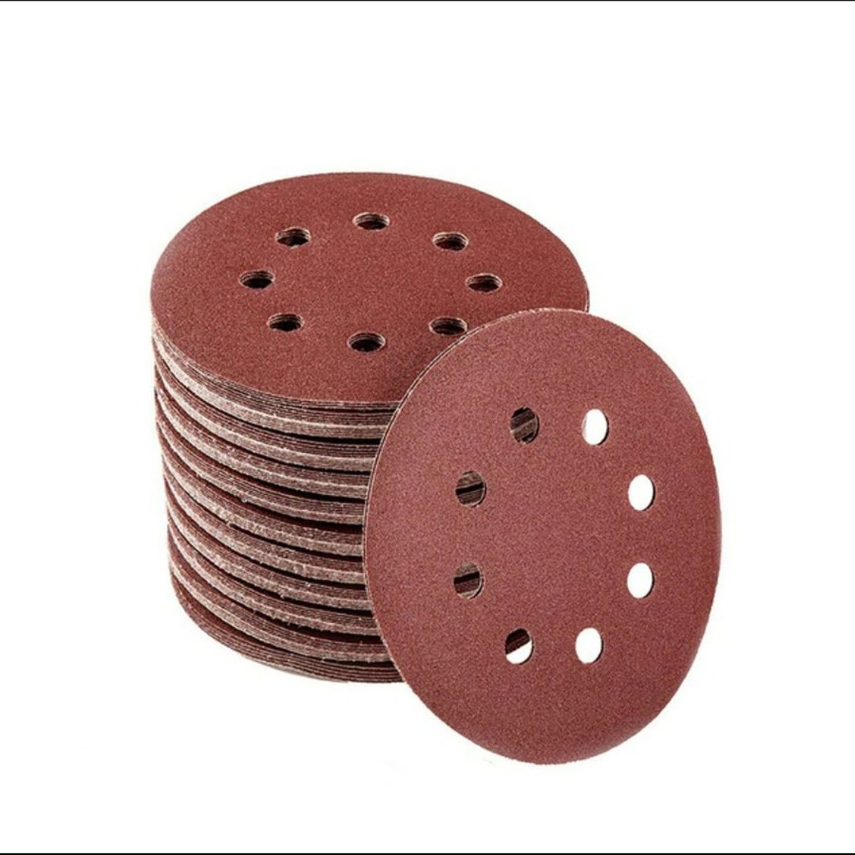 GENERICO - SET 100 LIJAS 180 VELCRO CON 8 ORIFICIOS 125MM 5 PULGADAS