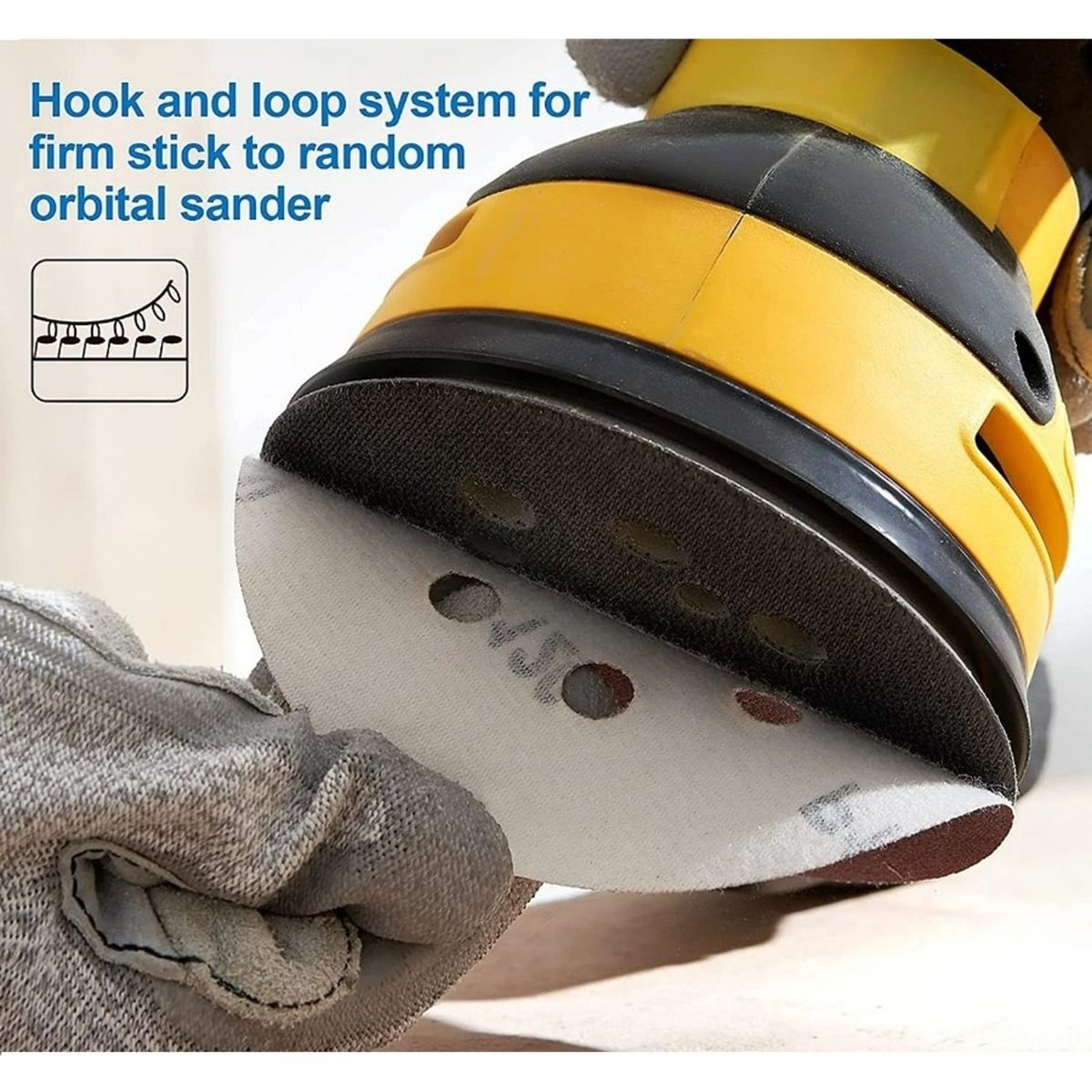 GENERICO - SET 100 LIJAS 180 VELCRO CON 8 ORIFICIOS 125MM 5 PULGADAS