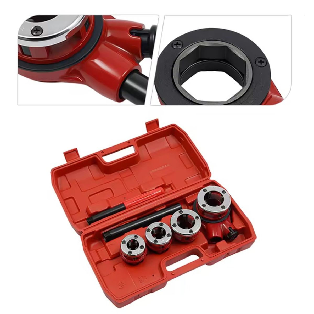 GENERICO - SET JUEGO DE TERRAJAS MANUAL PARA TUBO 4 PIEZAS 12 - 1 14