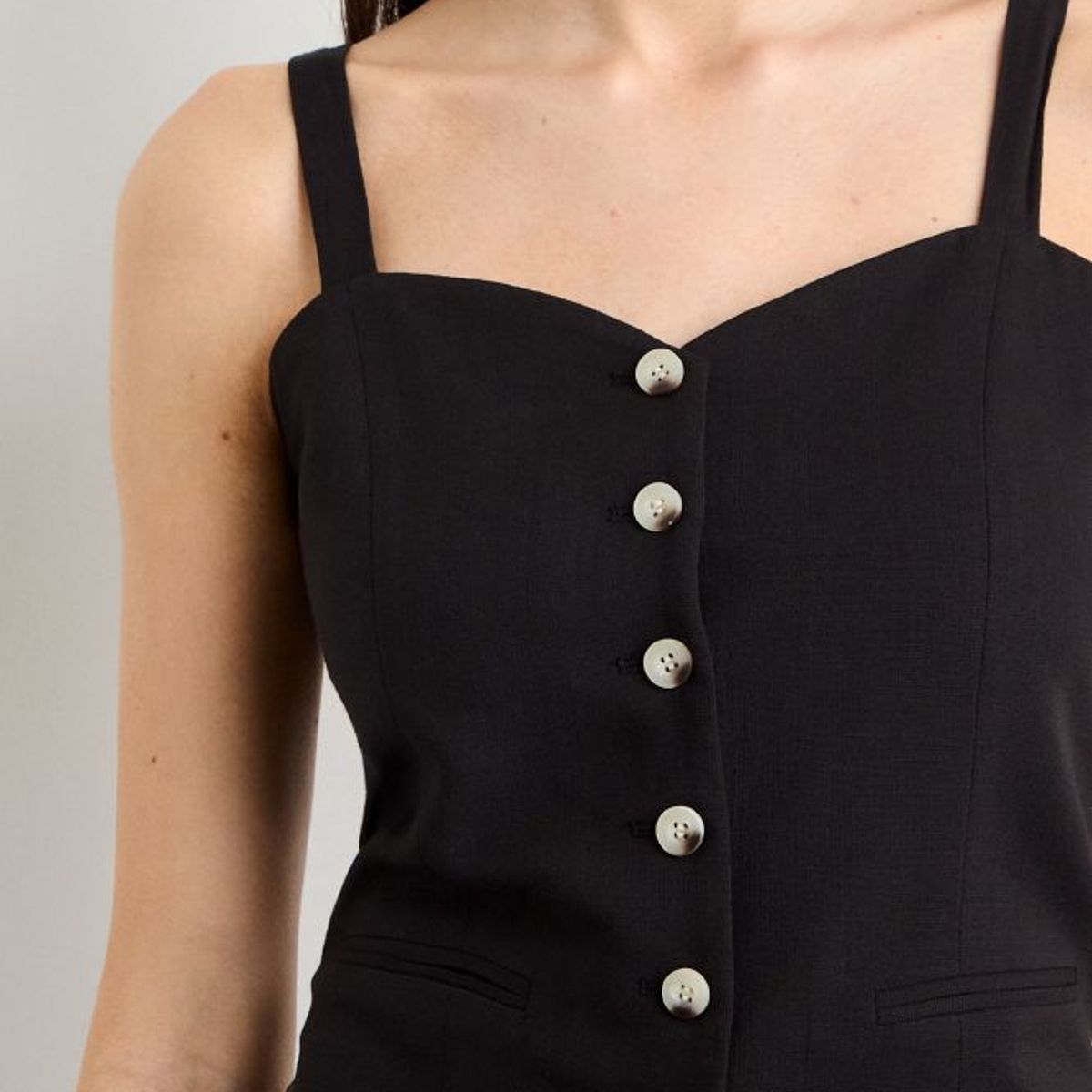 IO - Gilet Liso Mujer Negro Io