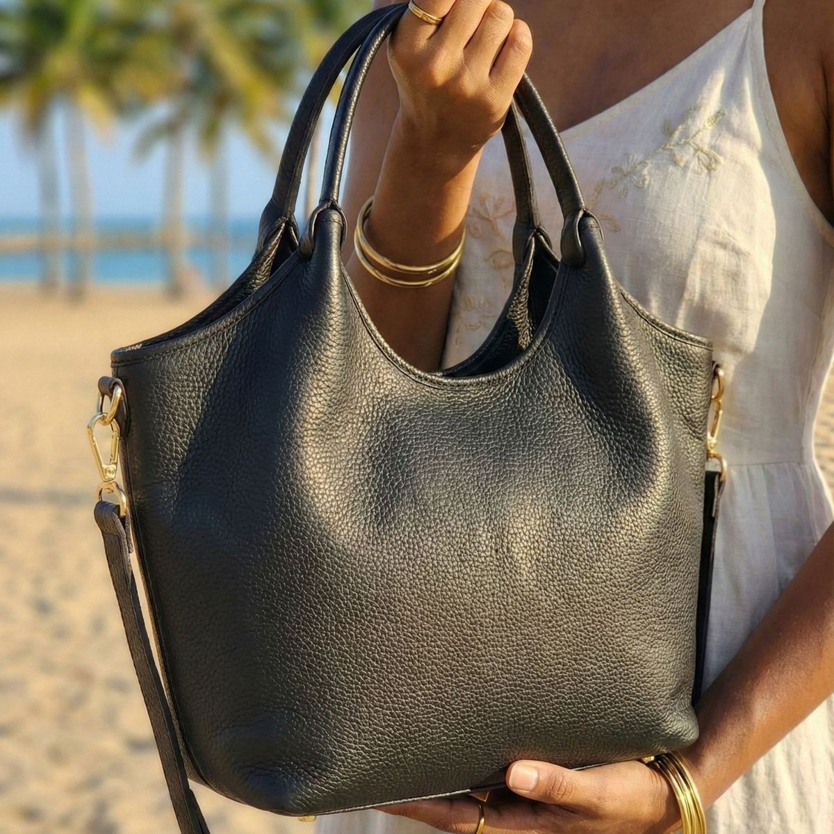 GENERICO - Cartera de cuero Italiana Rita Firenze  Negro