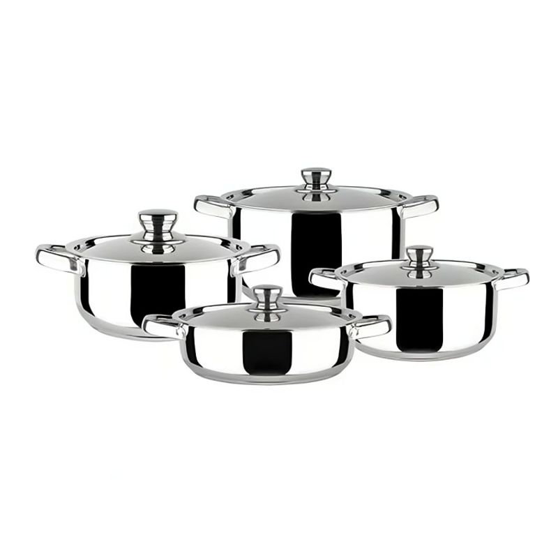 DORAL - JUEGO DE OLLAS 8 PIEZAS ACERO INOXIDABLE MALAGA DORAL