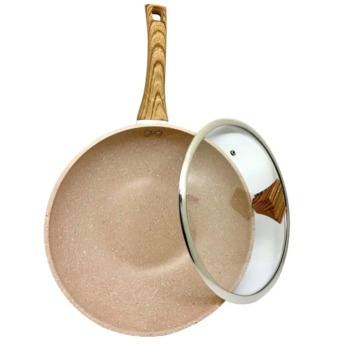 GENERICO - WOK STONE CON TAPA 30 CM