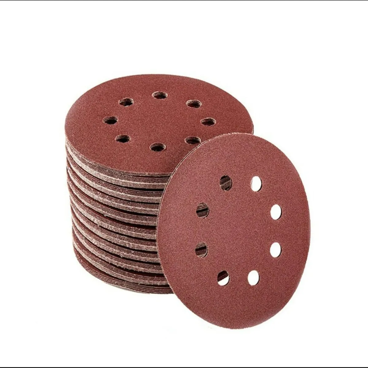 GENERICO - SET 100 LIJAS 180 VELCRO CON 8 ORIFICIOS 125MM 5 PULGADAS