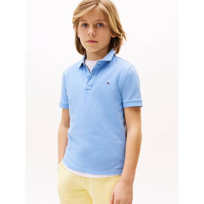 TOMMY HILFIGER - Polo De Niño Logo Flag Essential Celeste Tommy Hilfiger
