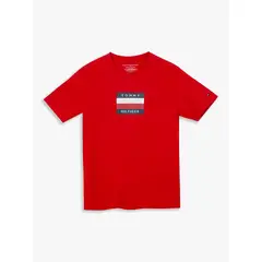 TOMMY HILFIGER - Polera De Niño Con Logo Signature Rojo