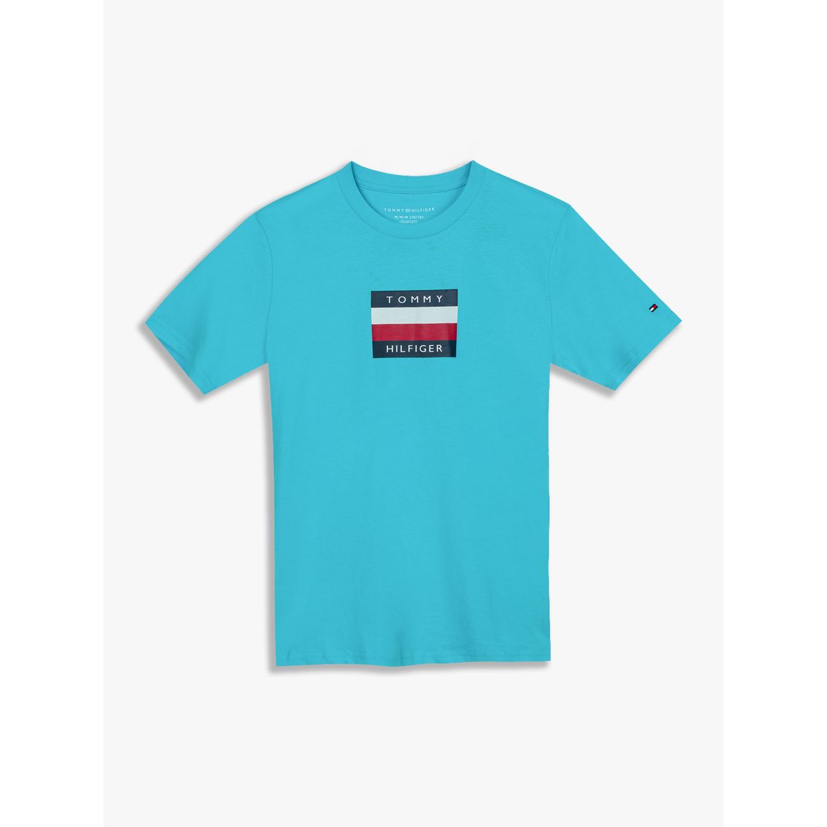 TOMMY HILFIGER - Polera De Niño Con Logo Signature Celeste Tommy Hilfiger