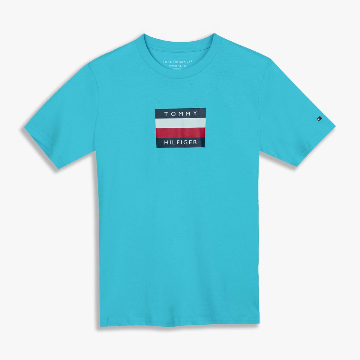 TOMMY HILFIGER - Polera De Niño Con Logo Signature Celeste Tommy Hilfiger