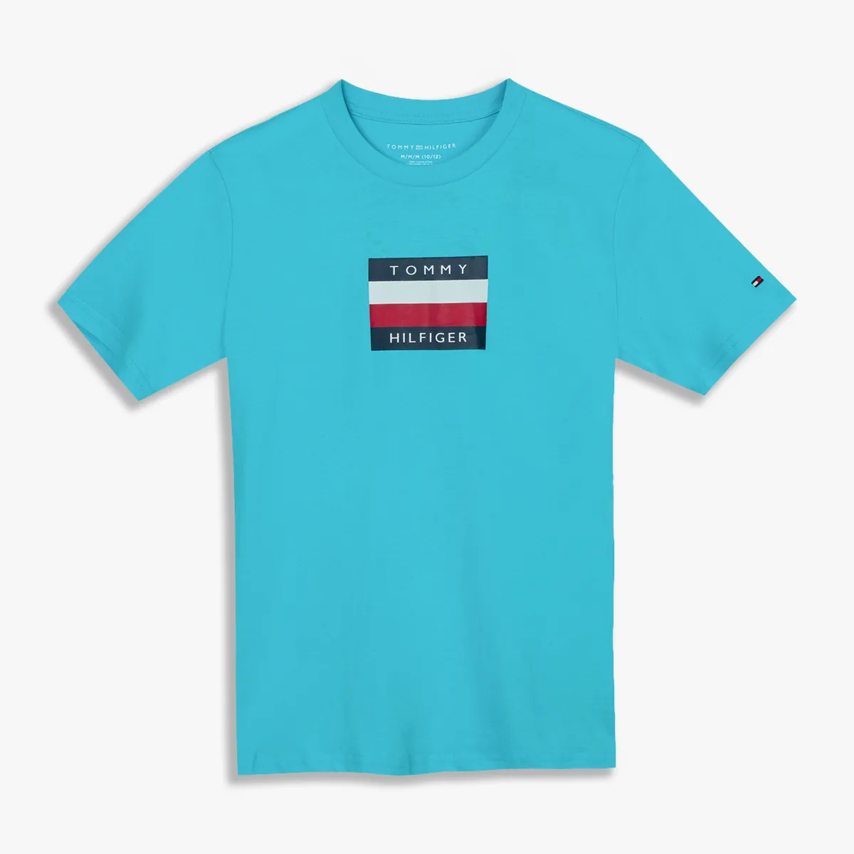 TOMMY HILFIGER - Polera De Niño Con Logo Signature Celeste Tommy Hilfiger