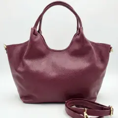 GENERICO - Cartera de cuero Italiana Rita Firenze - Burdeo