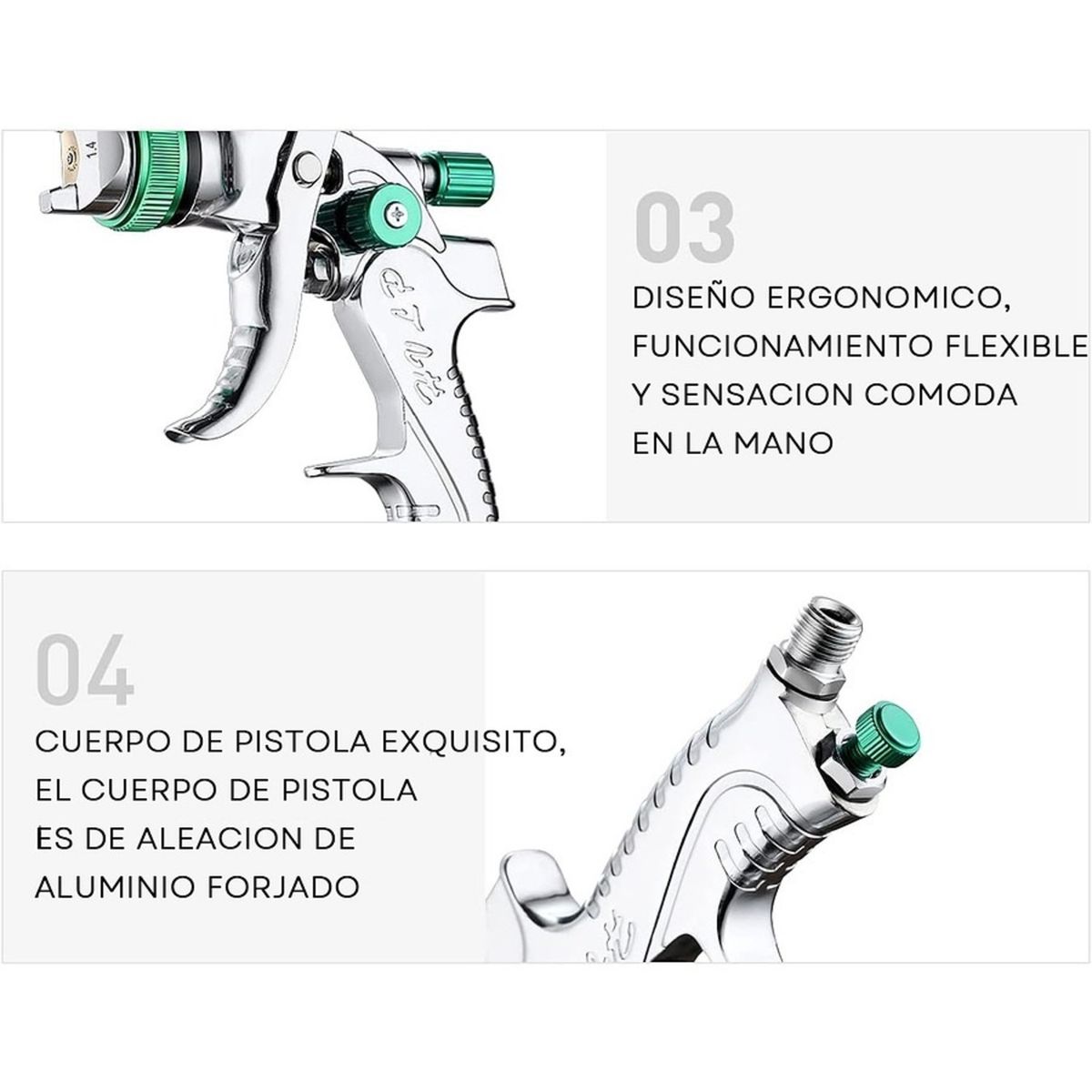 GENERICO - PISTOLA PINTAR + 3 BOQUILLAS 14A2MM PINTURA POR GRAVEDAD