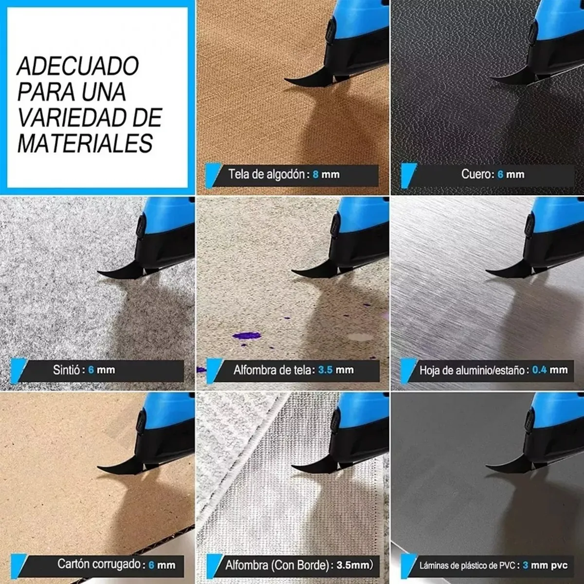 GENERICO - TIJERA ELÉCTRICA INALÁMBRICA RECARGABLE CORTA TELACARTÓN