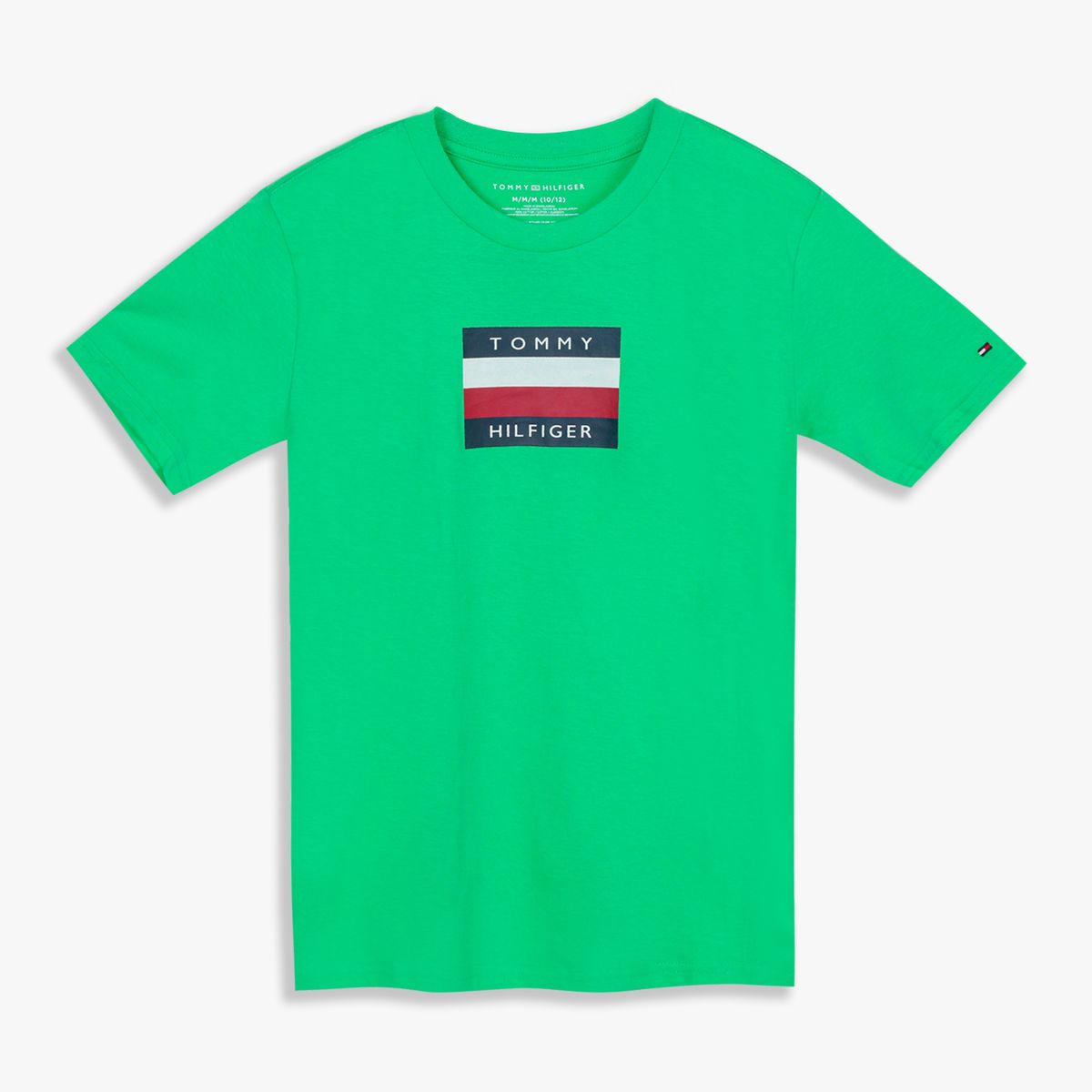 TOMMY HILFIGER - Polera De Niño Con Logo Signature Verde Tommy Hilfiger