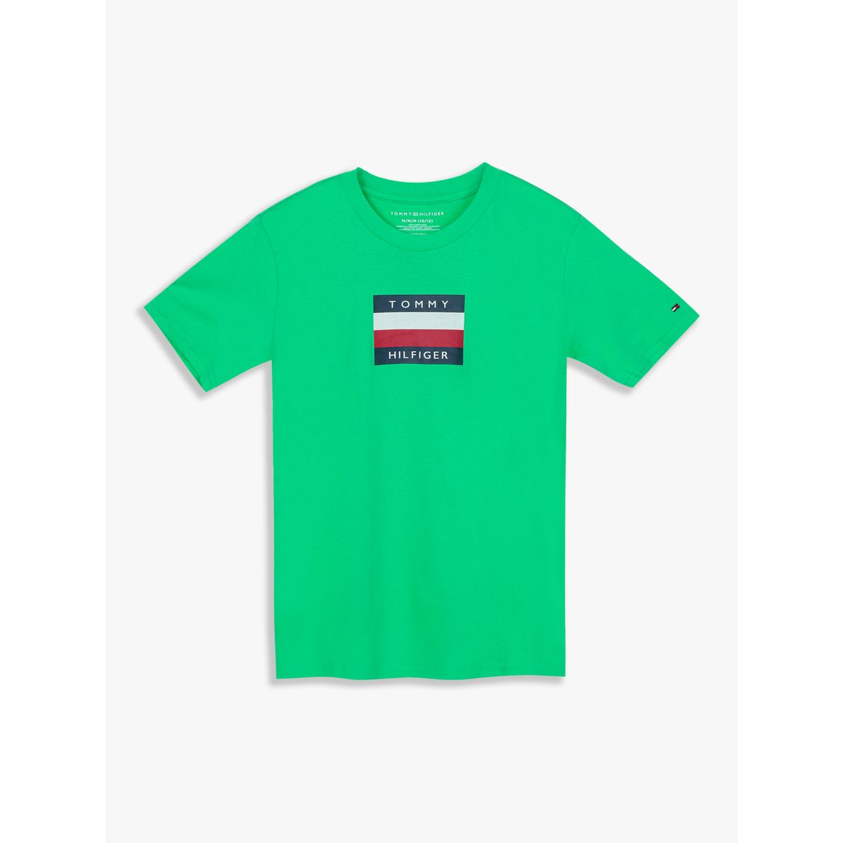 TOMMY HILFIGER - Polera De Niño Con Logo Signature Verde Tommy Hilfiger