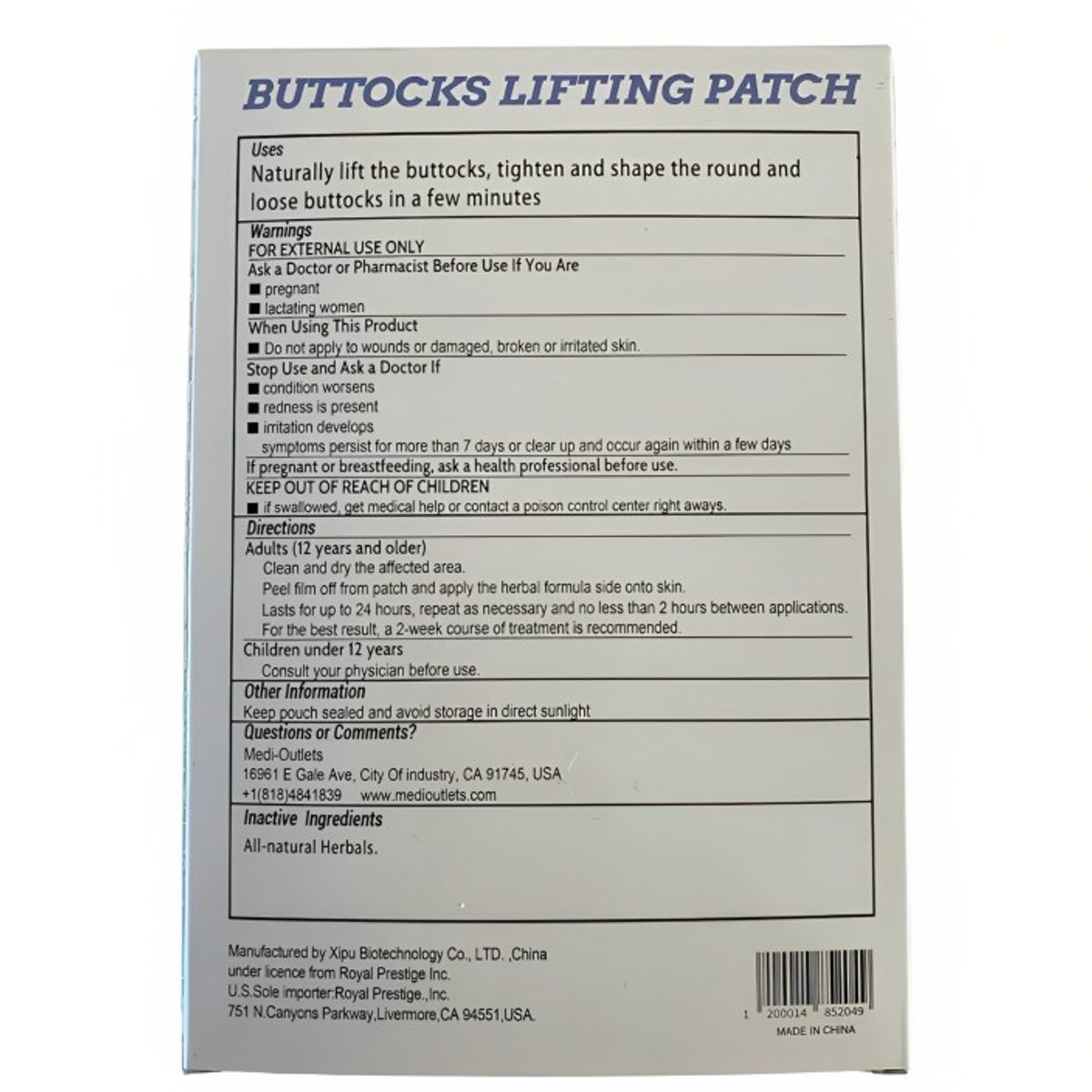 GENERICO - Parches Para Levantar Glúteos