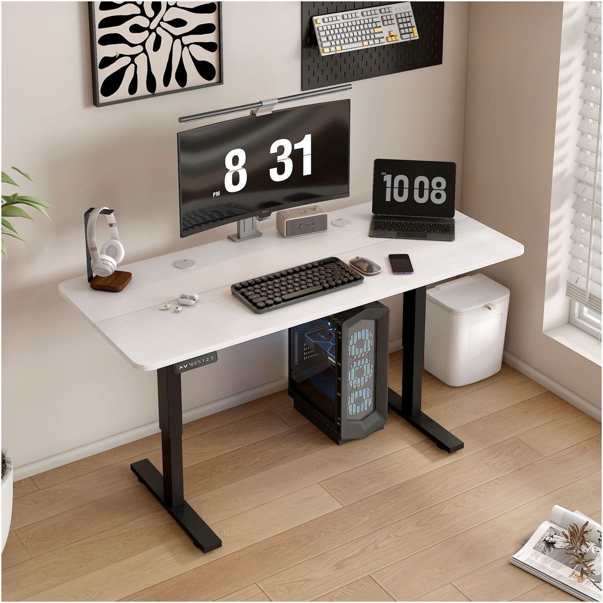 HOMER DESIGN - Escritorio Altura Ajustable Eléctrico 120cm Profesional