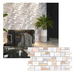 MERCAR RAY - Wall Panel PVC 3D 97.7 x 49.3cm PIEDRA AURORA 4.5m² (10 Paneles)