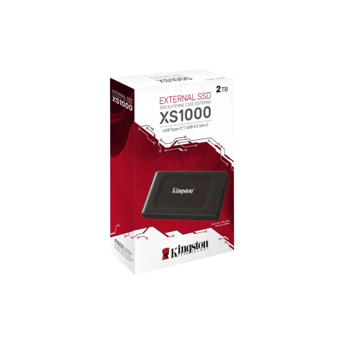 KINGSTON - Kingston XS1000 Unidad SSD Externa 2TB, USB 3.2 Gen 2, Hasta 1050MB/s