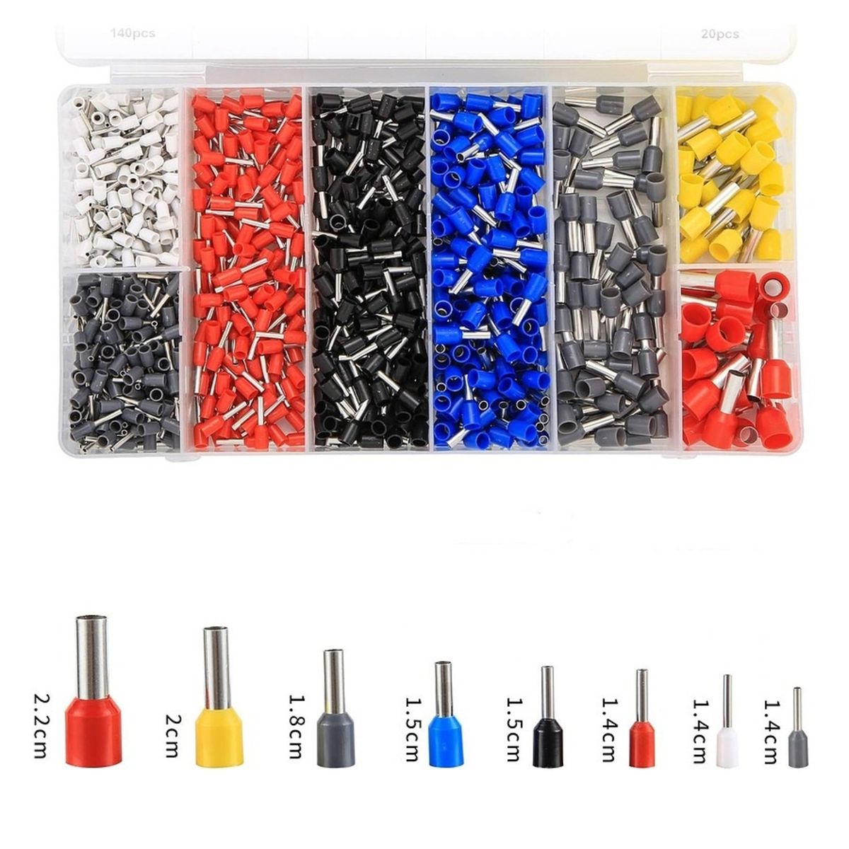 GENERICO - SET TERMINALES AISLADO 1200UN TERMINALES CRIMPADO TUBULARES