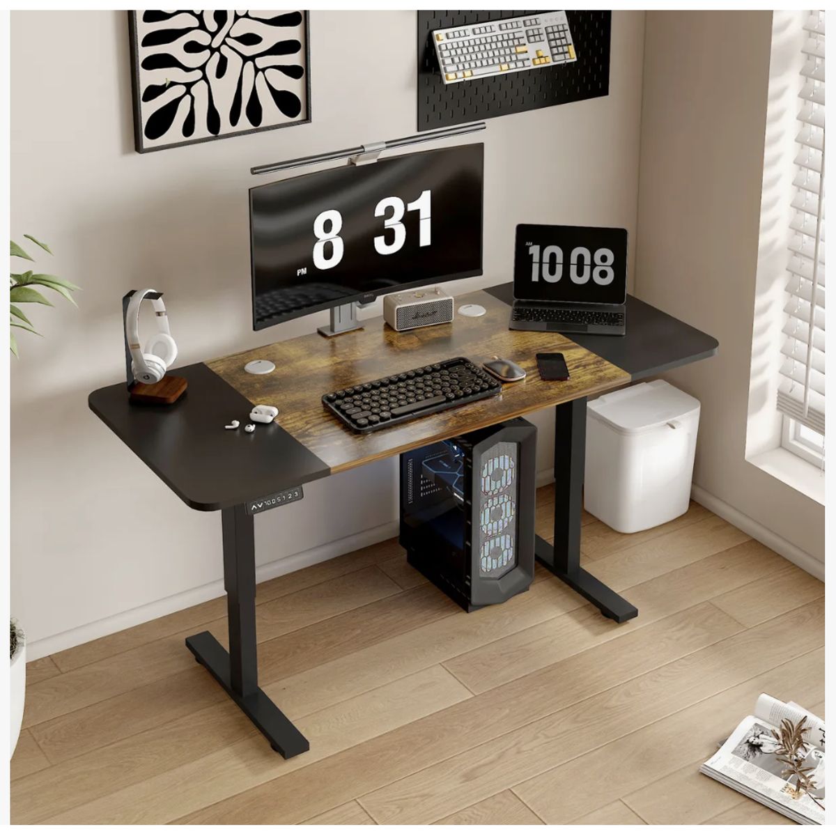 HOMER DESIGN - Escritorio Altura Ajustable Eléctrico 120cm Profesional duo