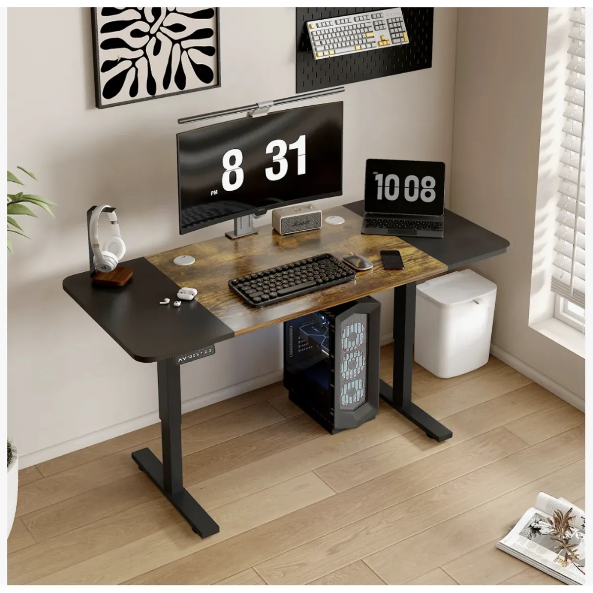 HOMER DESIGN - Escritorio Altura Ajustable Eléctrico 120cm Profesional duo